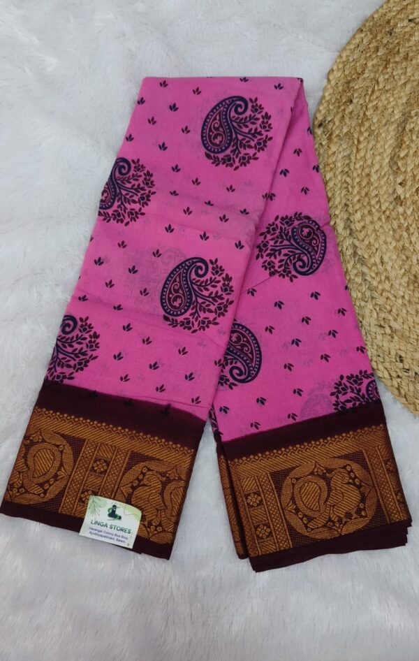Pink Cotton Sungadi Sarees