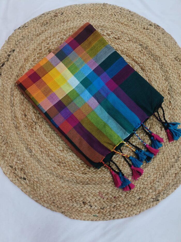 Rainbow kadhi cotton saree