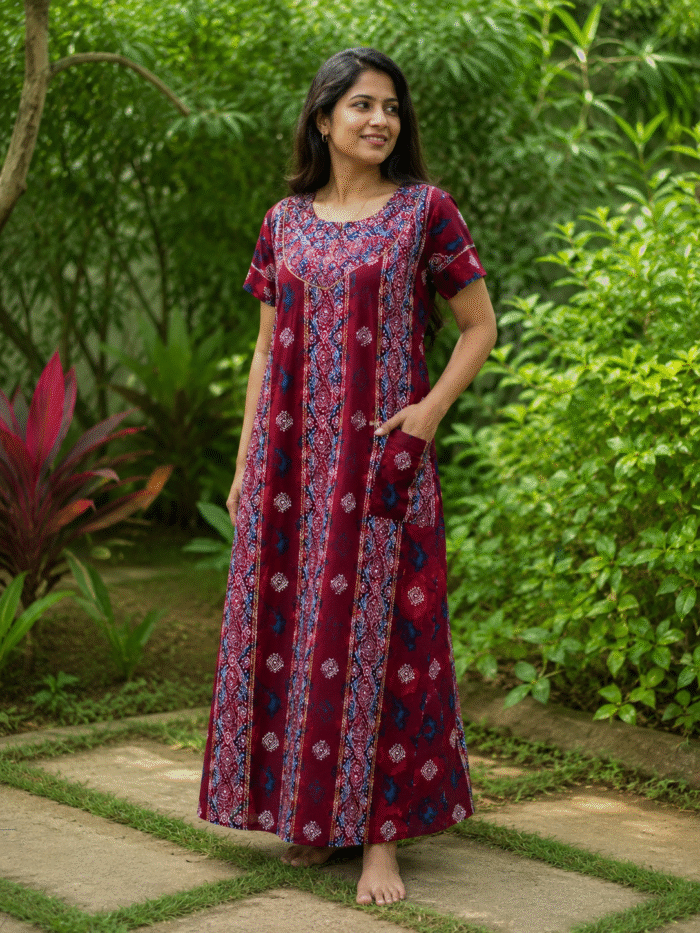 Premium Aswati Zip Nighty