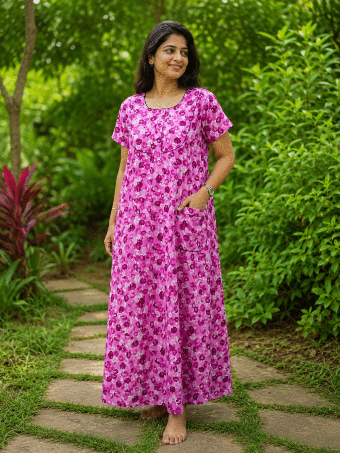 Premium Aswati Zip Nighty