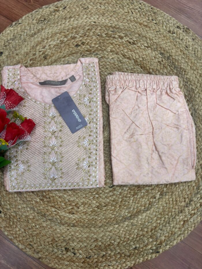 Avaasa Silk Cotton Co-ord Set – Pink