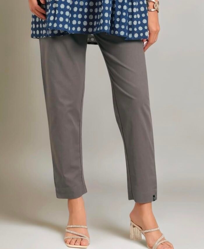 TWIN BIRDS – COTTON STRAIGHT PANT-Grey